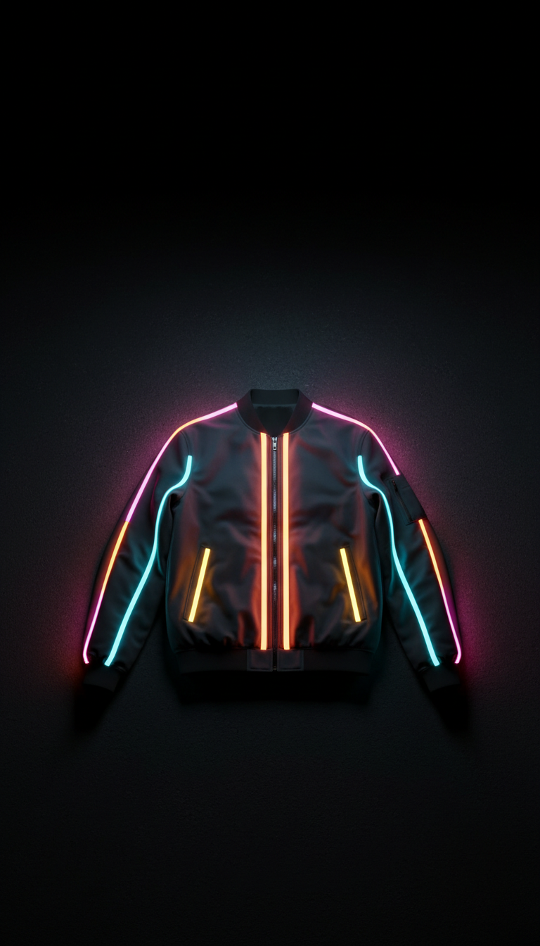 LED-accented bomber jacket